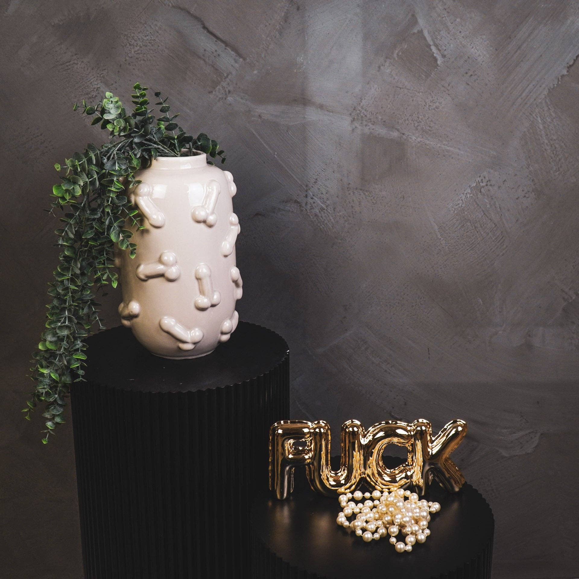Vaso - Dick - Ceramica - Beige - 17x17x27cm