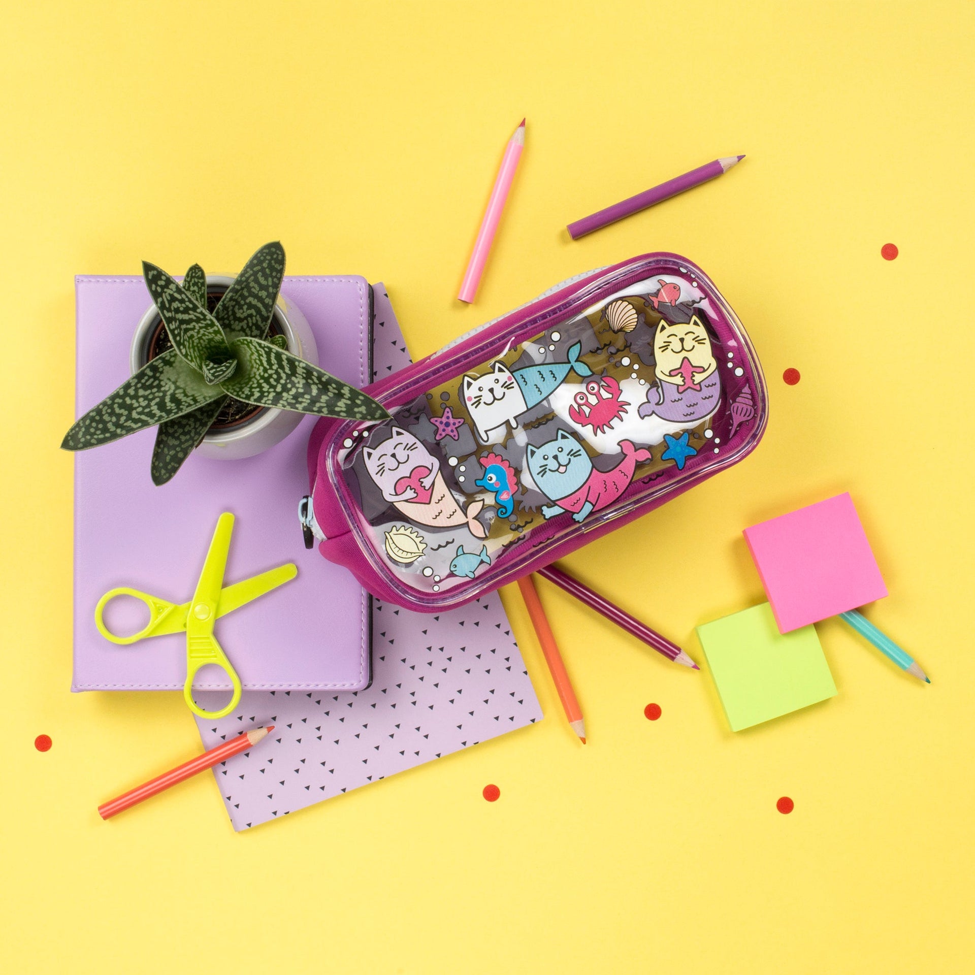 Trousse scolaire – chat sirène