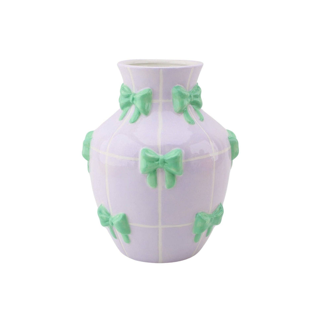 Vaso - Vaso per fiori a nastri - Lilla/Menta - 14x14x19cm
