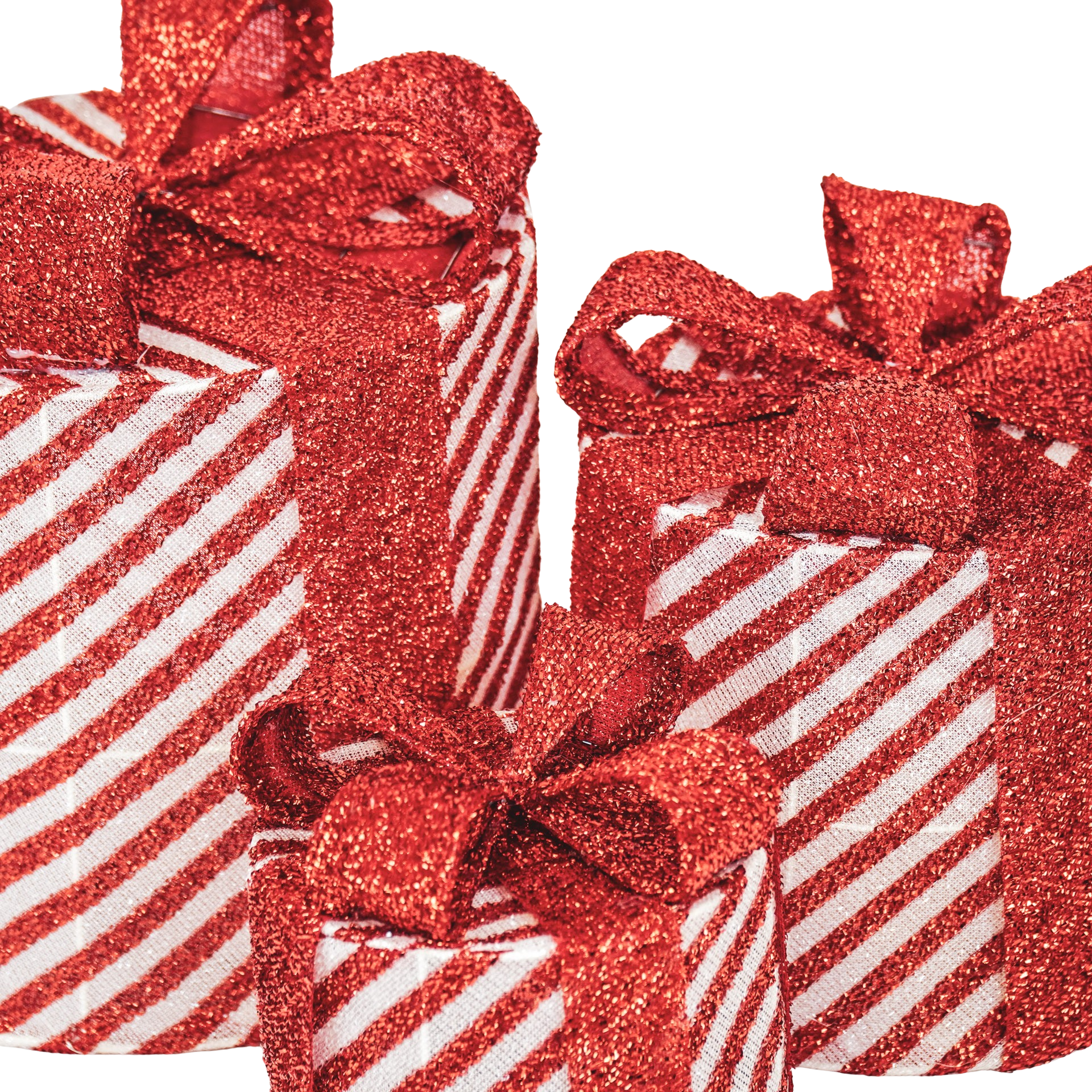 Regalo di Natale a LED - S3 - Polistirolo - Rosso/Bianco-15/20/25cm