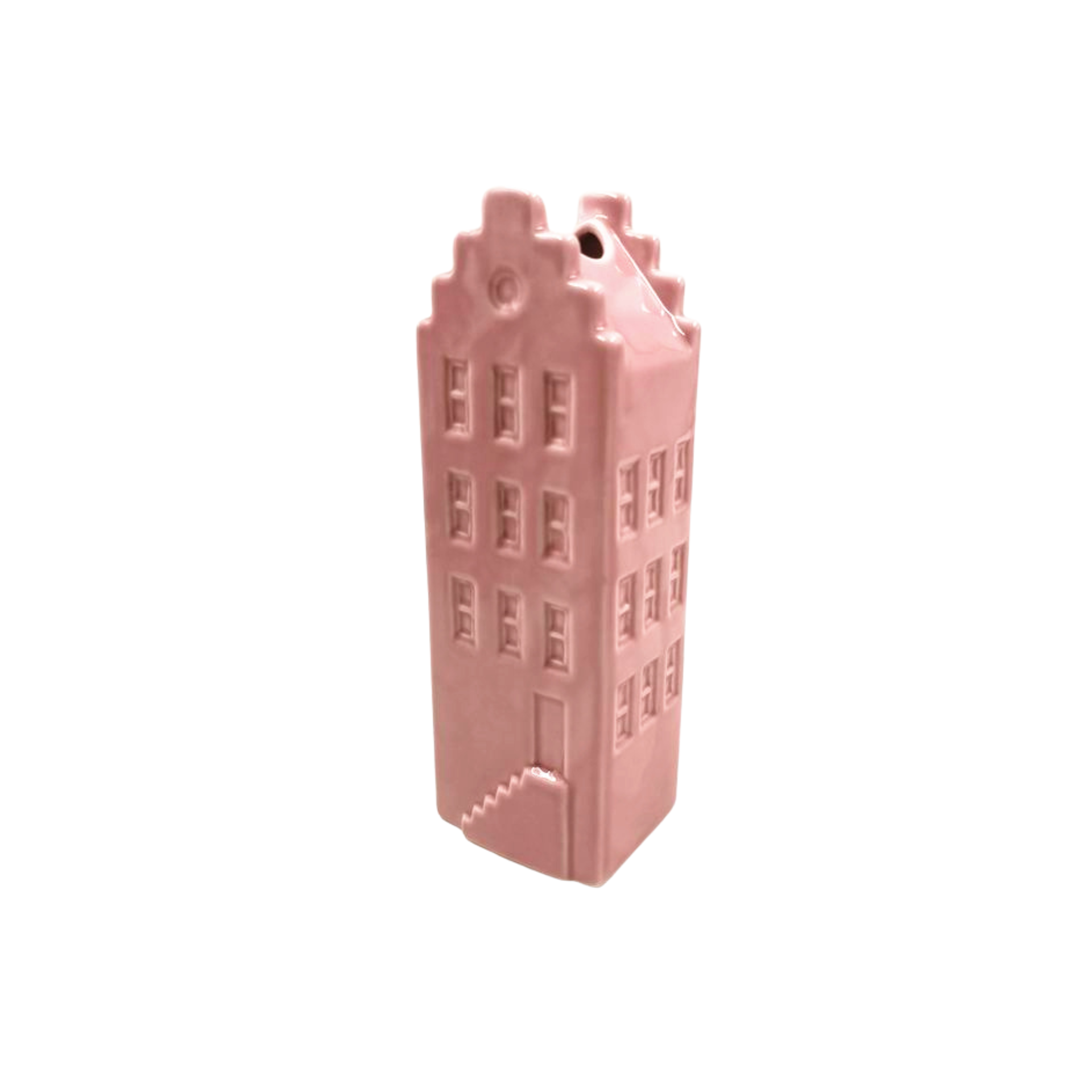 Flower vase - Home vase - Ceramic - Light pink - 7.5x6x23 cm