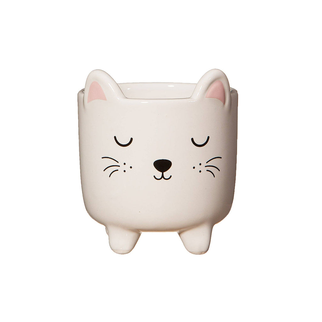 Mini pot de fleurs chat sur pieds