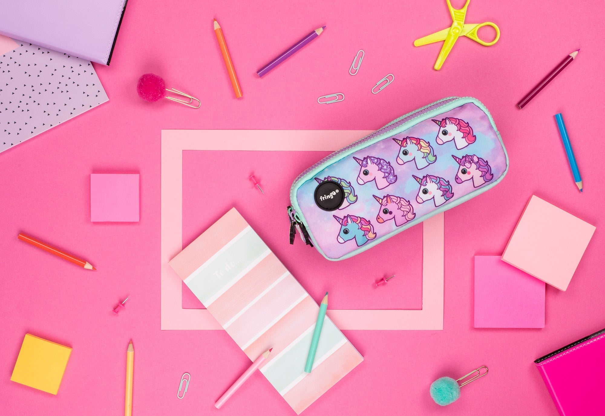 Trousse scolaire – Pastel licorne