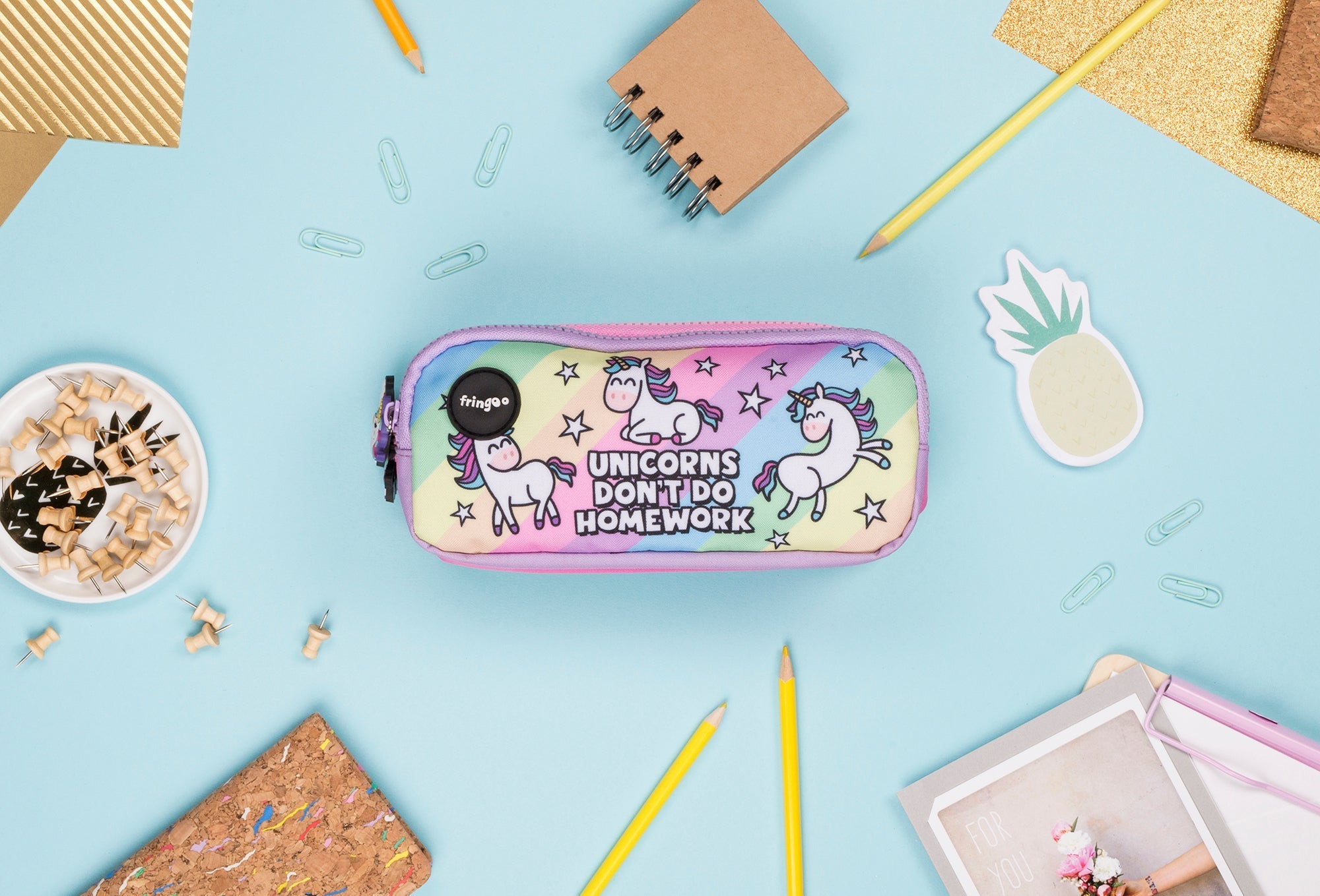 Trousse scolaire – licorne & Homework