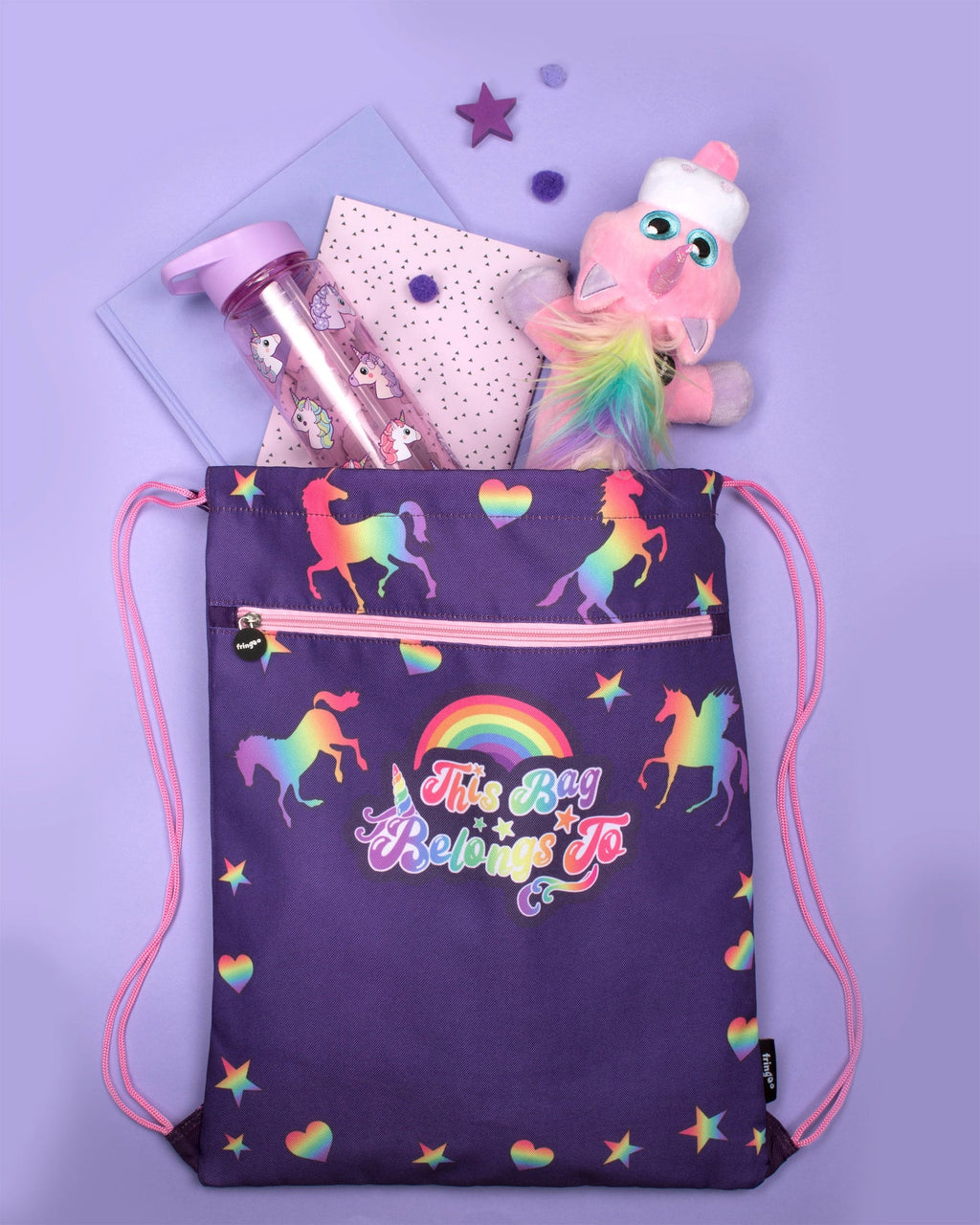 Sac à cordon – violet licorne