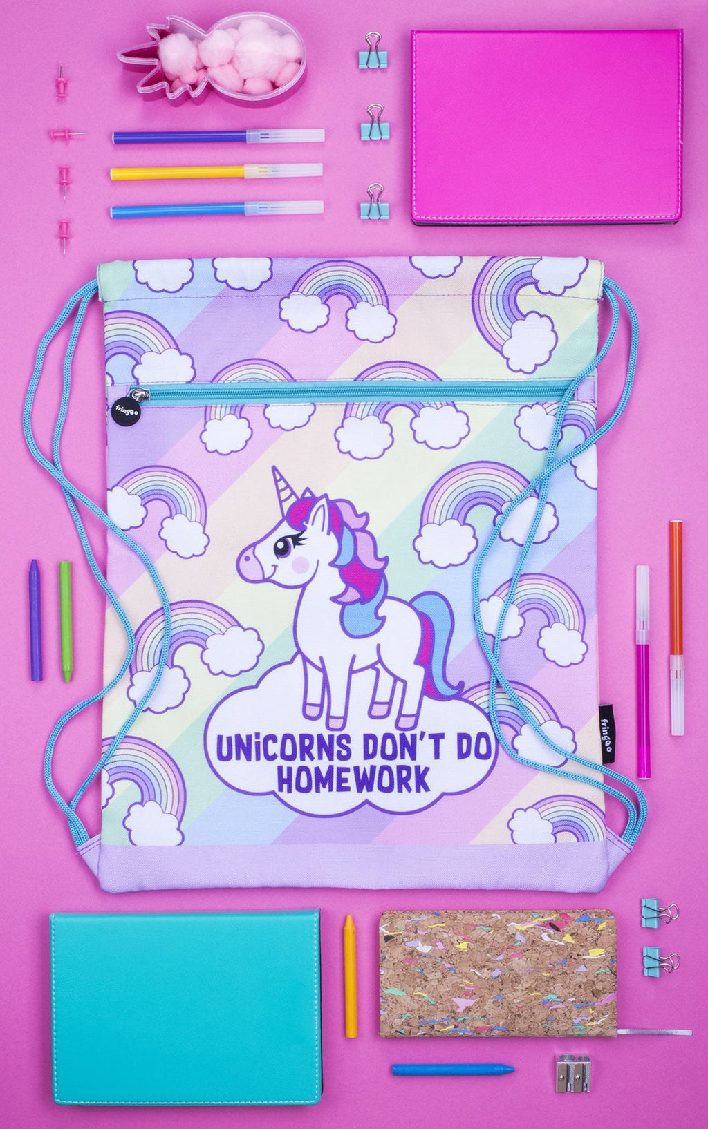 Sac à cordon – licorne Homework