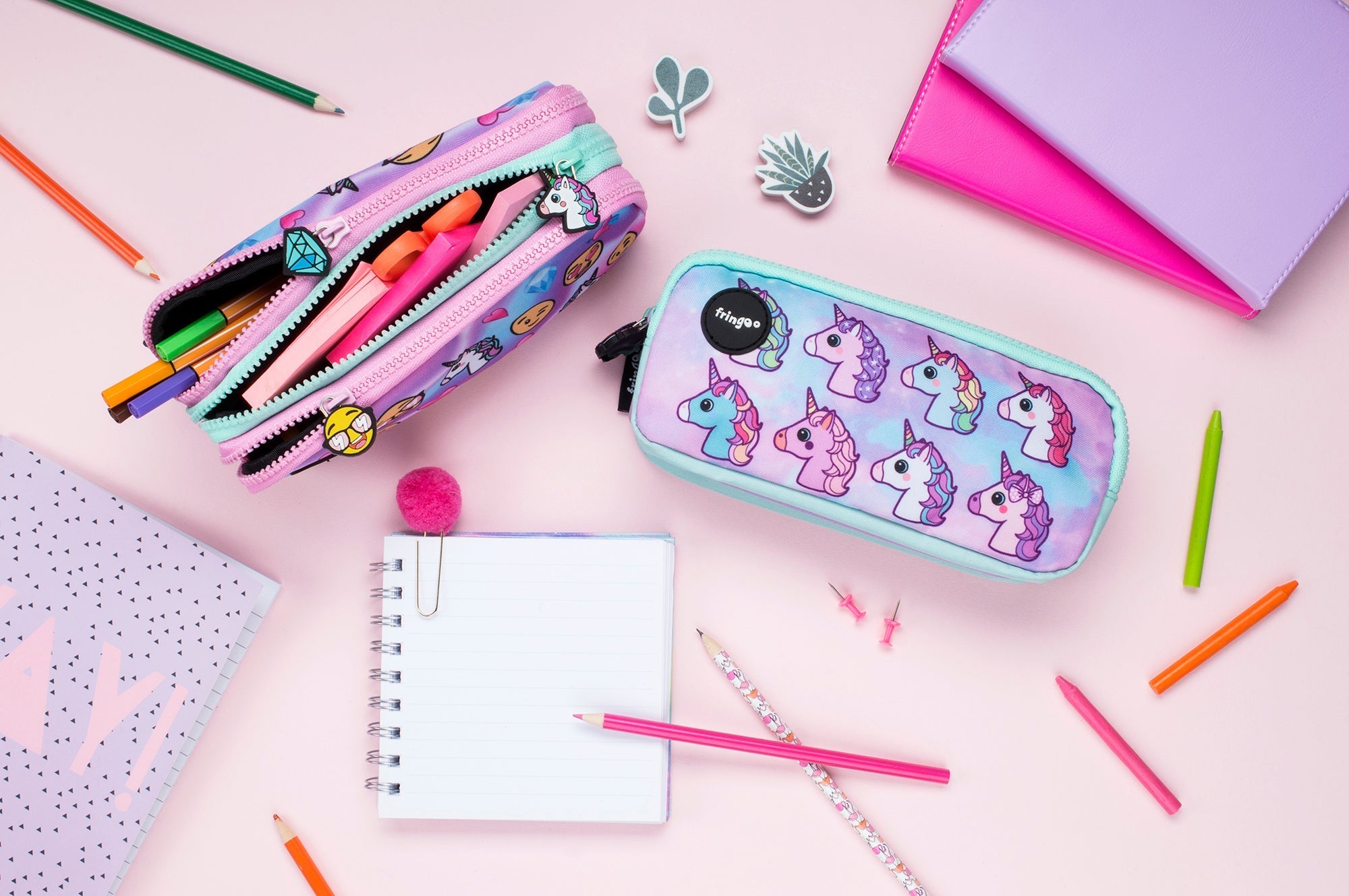 Trousse scolaire – Pastel licorne