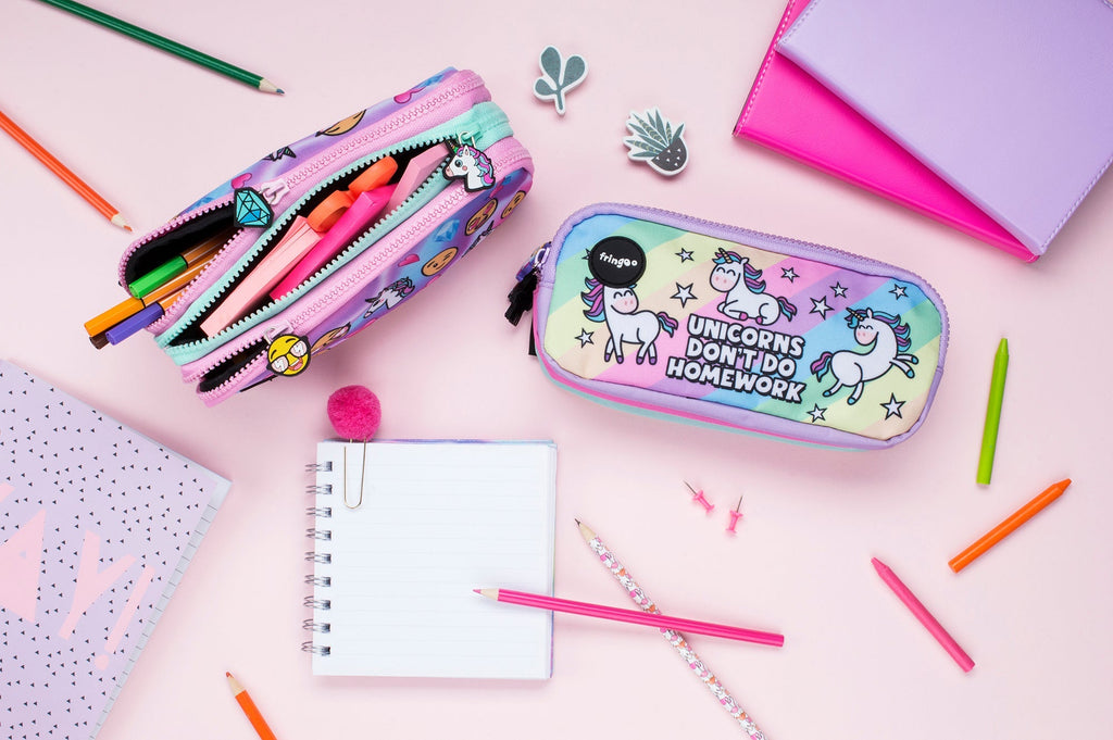 Trousse scolaire – licorne & Homework