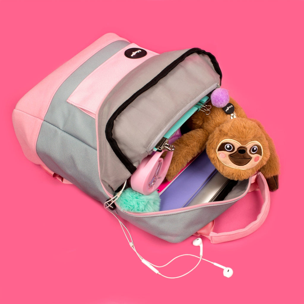 gris et rose Teen sac à dos