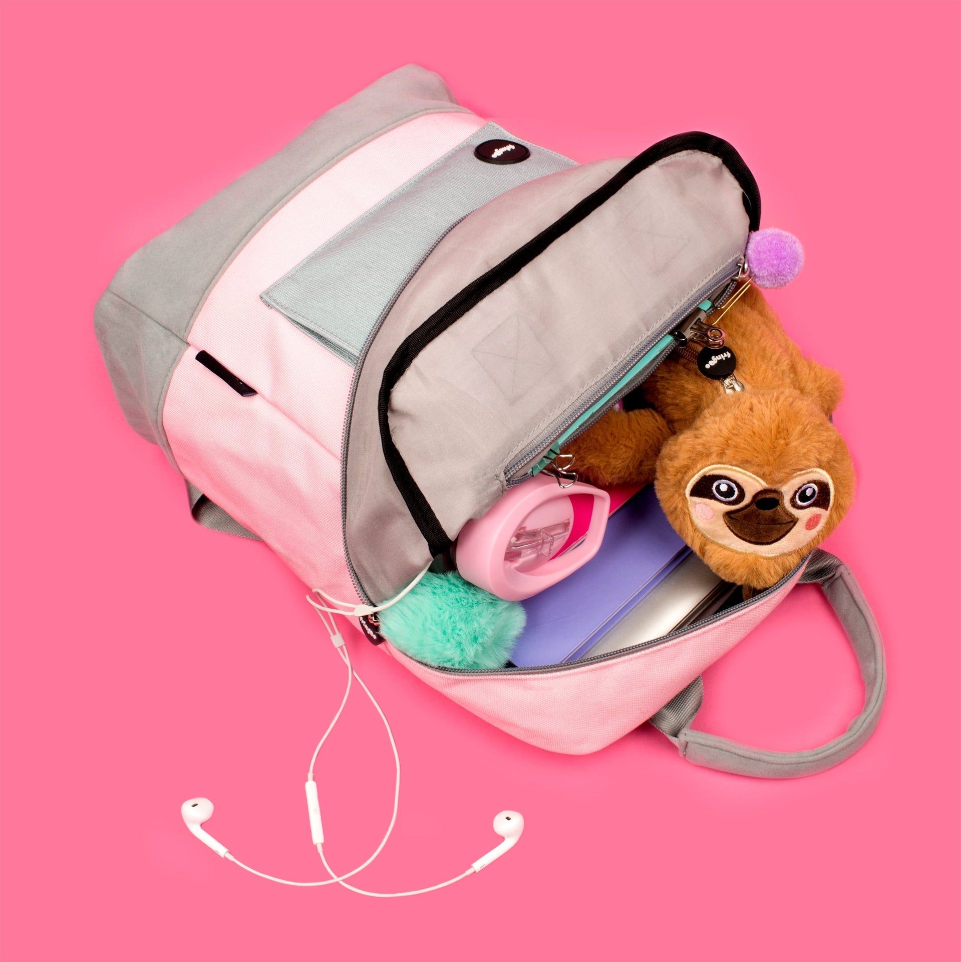 Teen sac à dos rose / gris