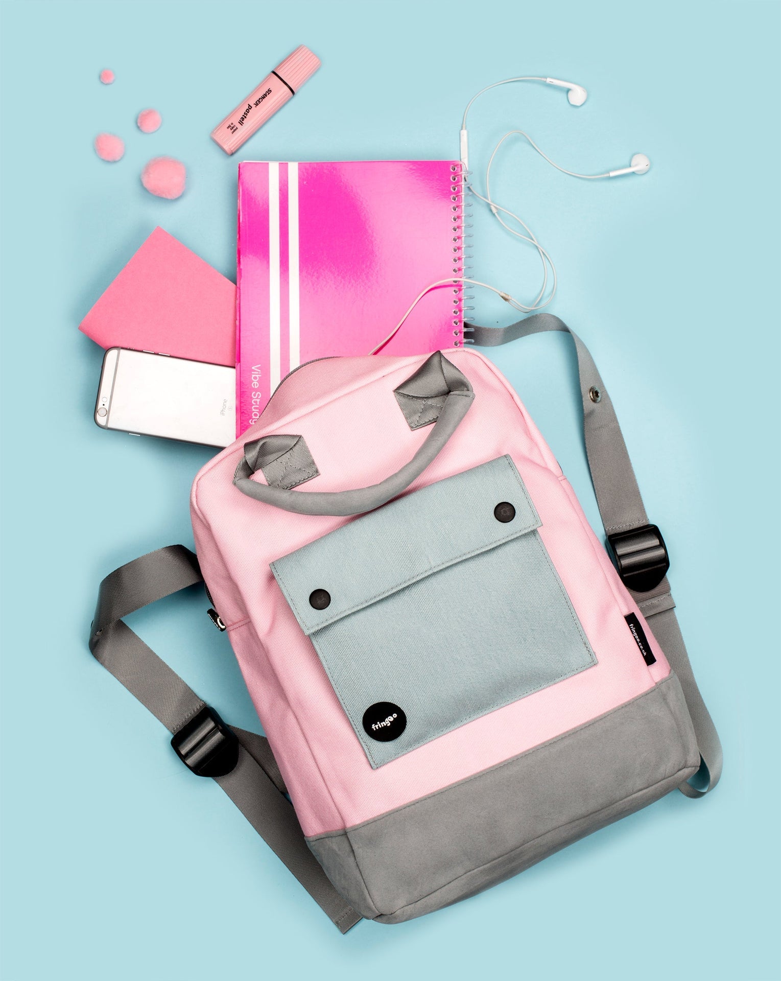 Teen sac à dos rose / gris