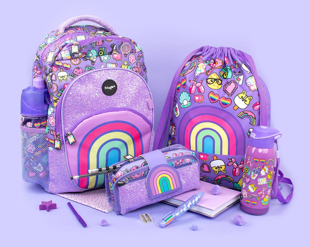 Sac à cordon avec bandoulière – arc-en-ciel Smile