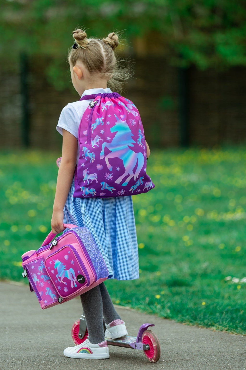 Sac à cordon avec bandoulière – licorne Ombre