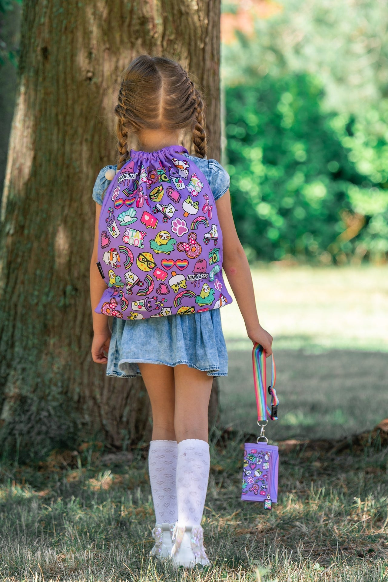 Sac à cordon avec bandoulière – arc-en-ciel Smile
