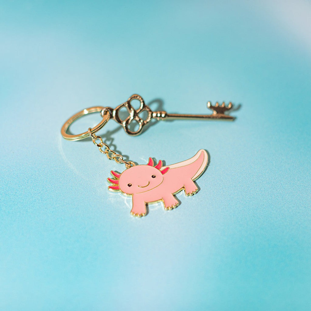 Porte-clés en émail Axolotl