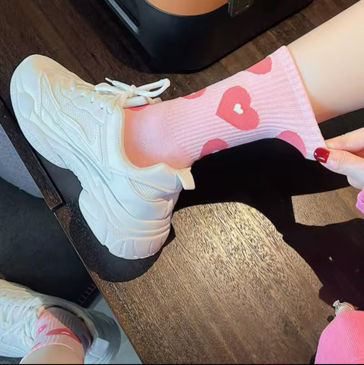 Chaussettes Cœur Rose Femme – vue produit 2