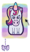 Carnet en peluche – blanc licorne