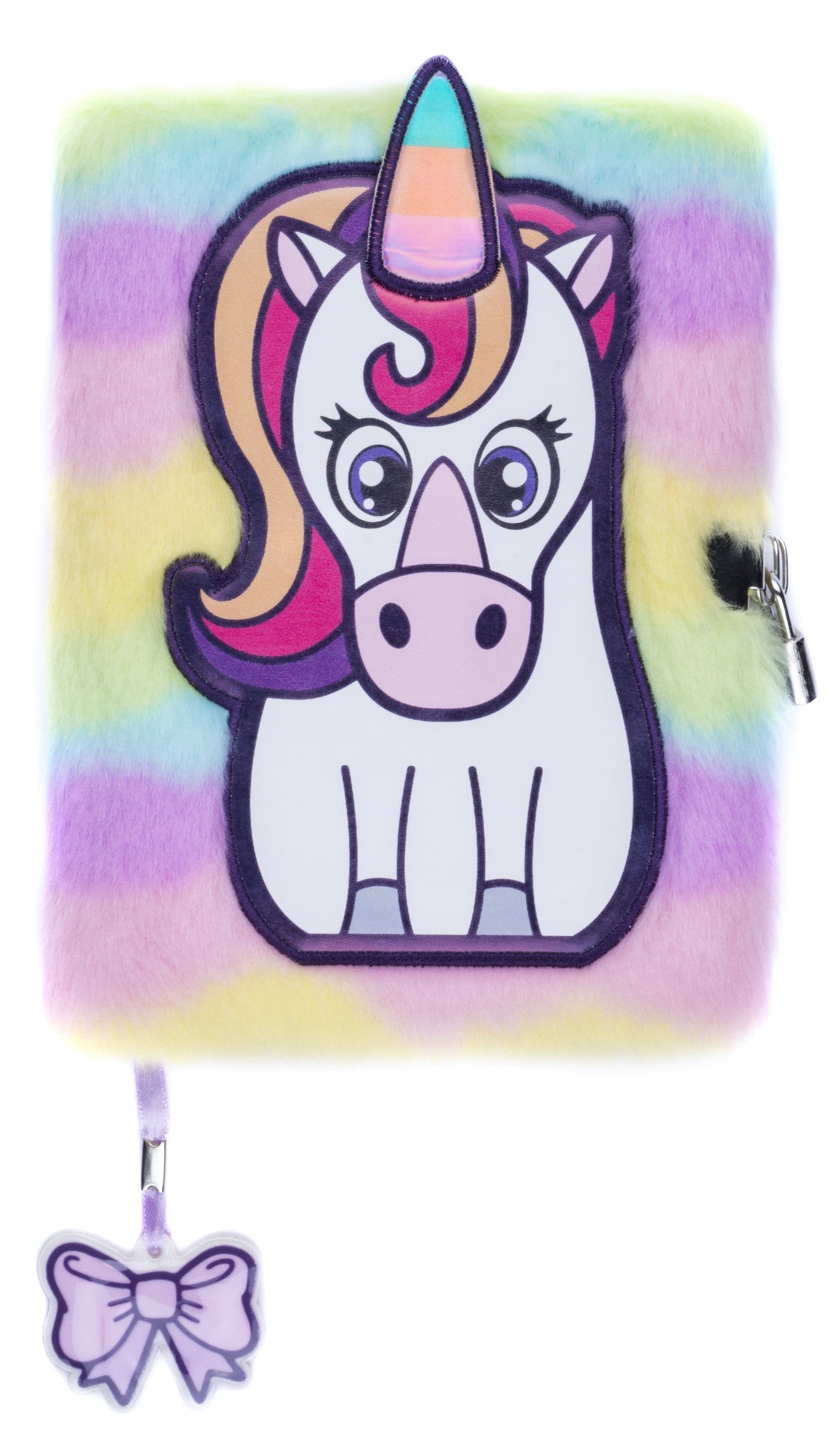 Carnet en peluche – blanc licorne