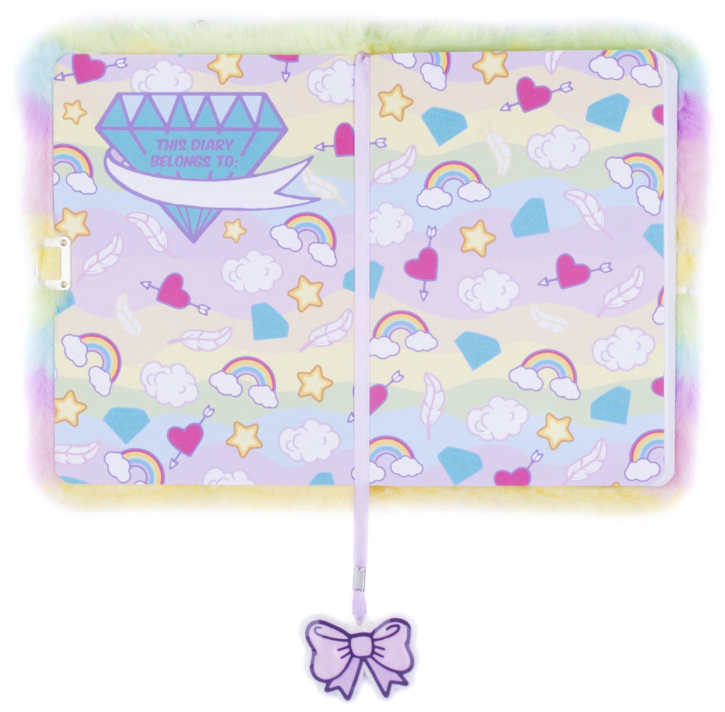 Carnet en peluche – blanc licorne