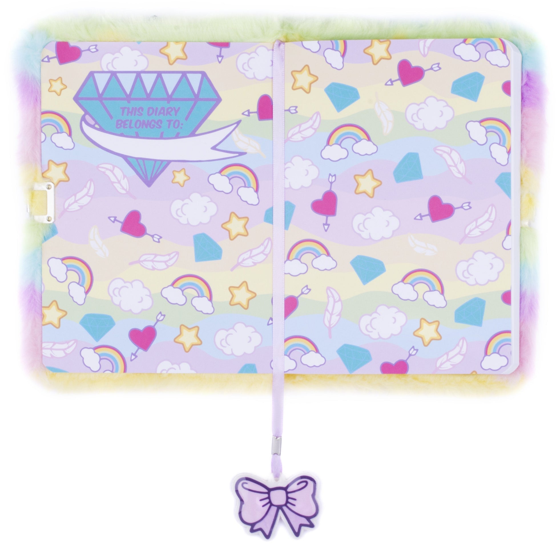 Carnet en peluche – blanc licorne