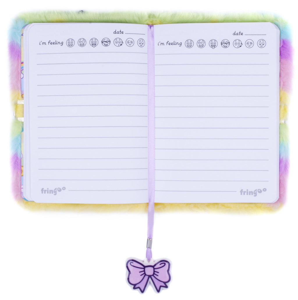 Carnet en peluche – blanc licorne