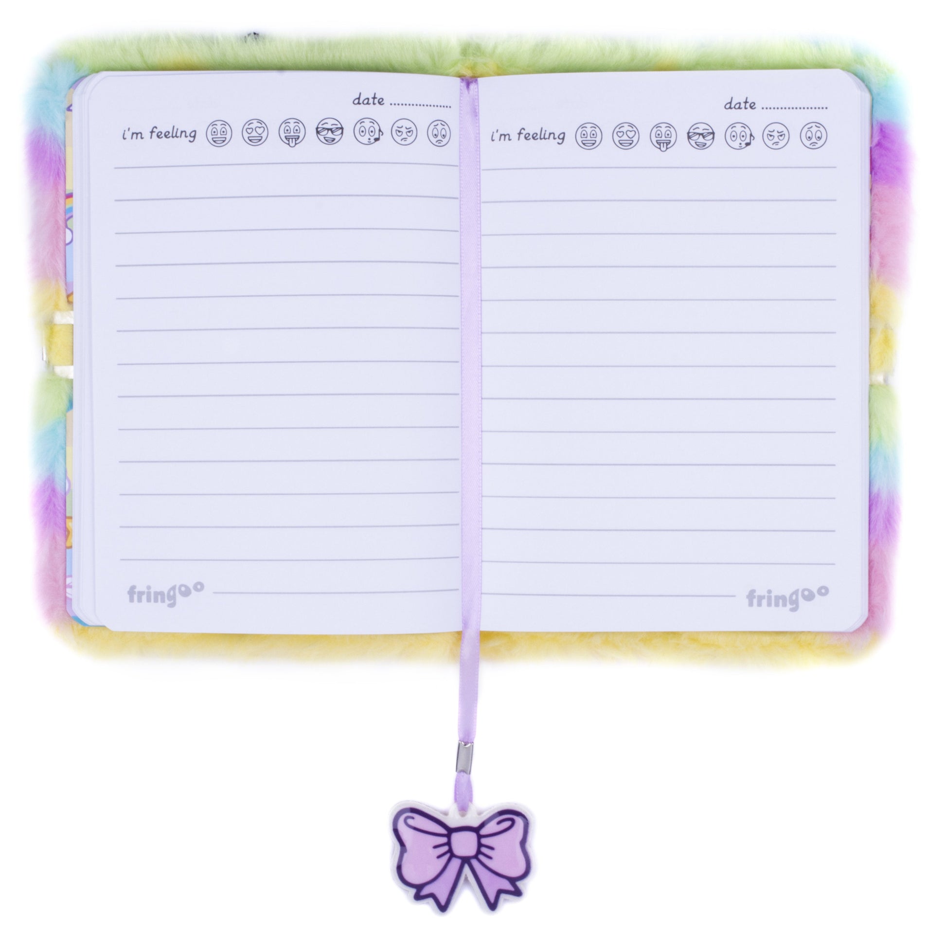 Carnet en peluche – blanc licorne