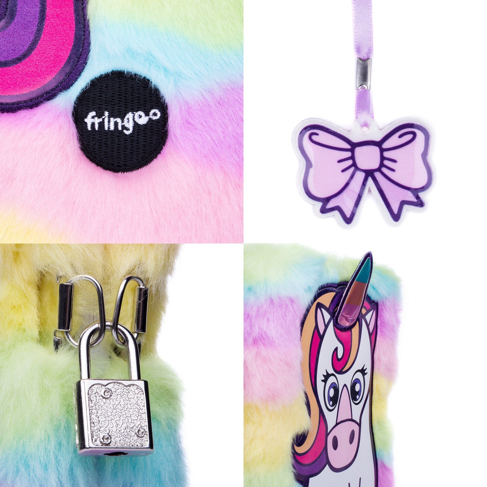 Carnet en peluche – blanc licorne