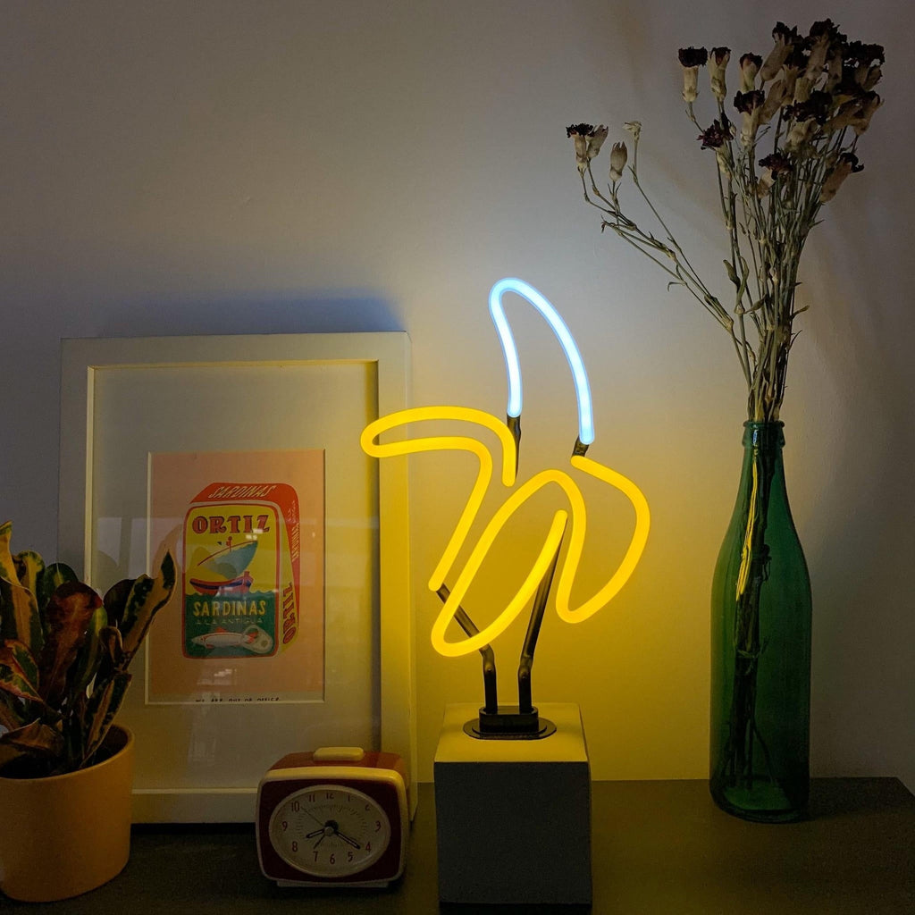 Lampada al neon a forma di banana