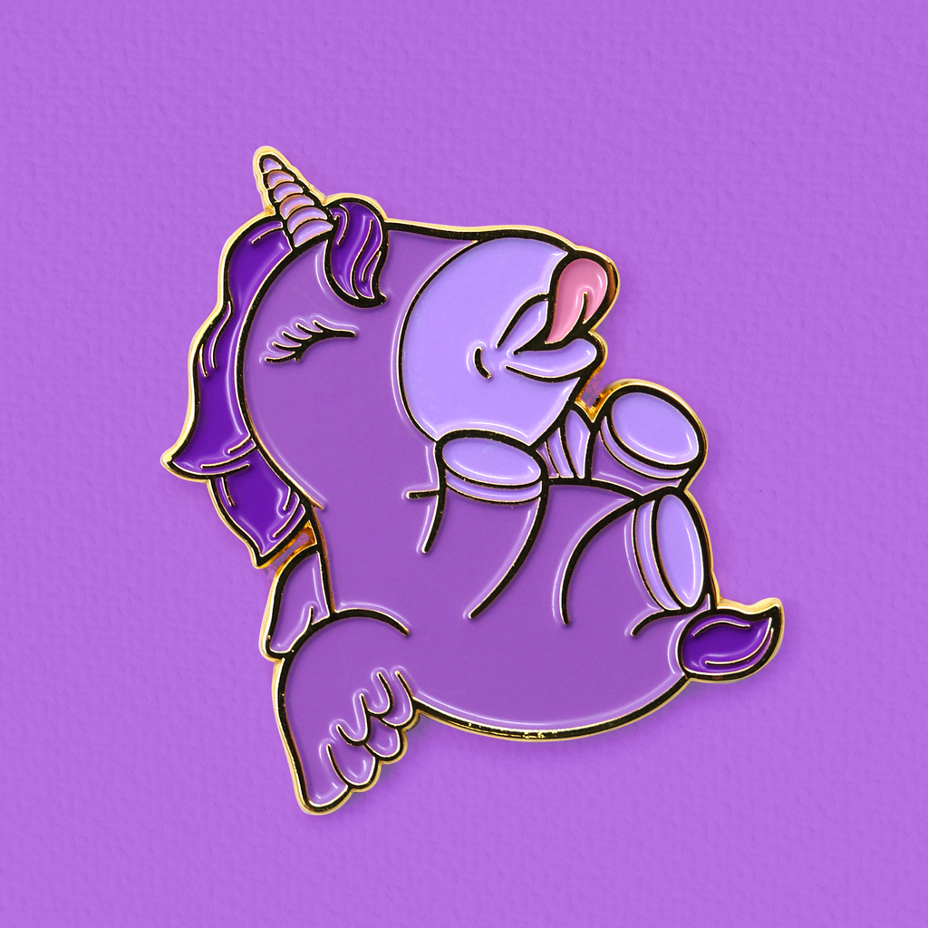 Karma Lilac - Large Enamel Unicorn Pin Badge