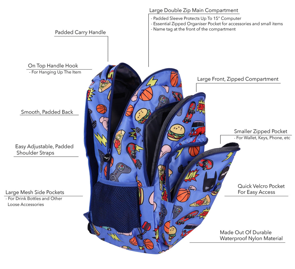 Sac à dos multicompartiment scolaire enfant – Doodles Boy
