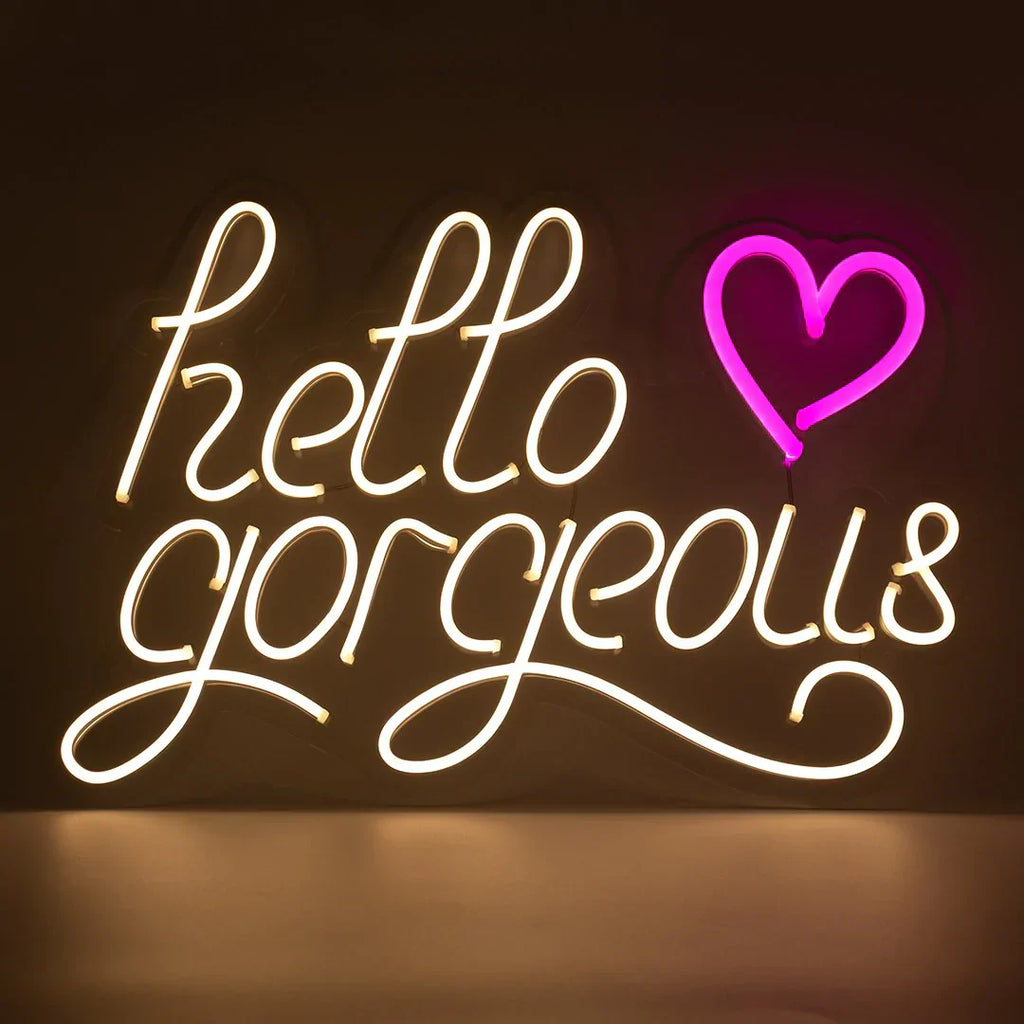 Insegna Neon Hello Gorgeous