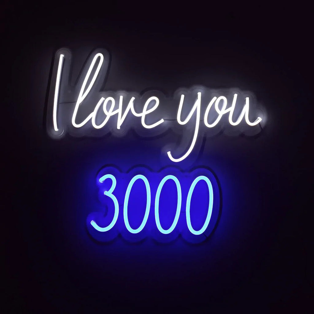 Neon Wall Sign I Love You 3000
