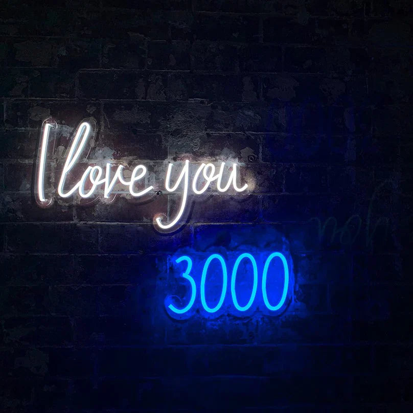 Neon Wall Sign I Love You 3000