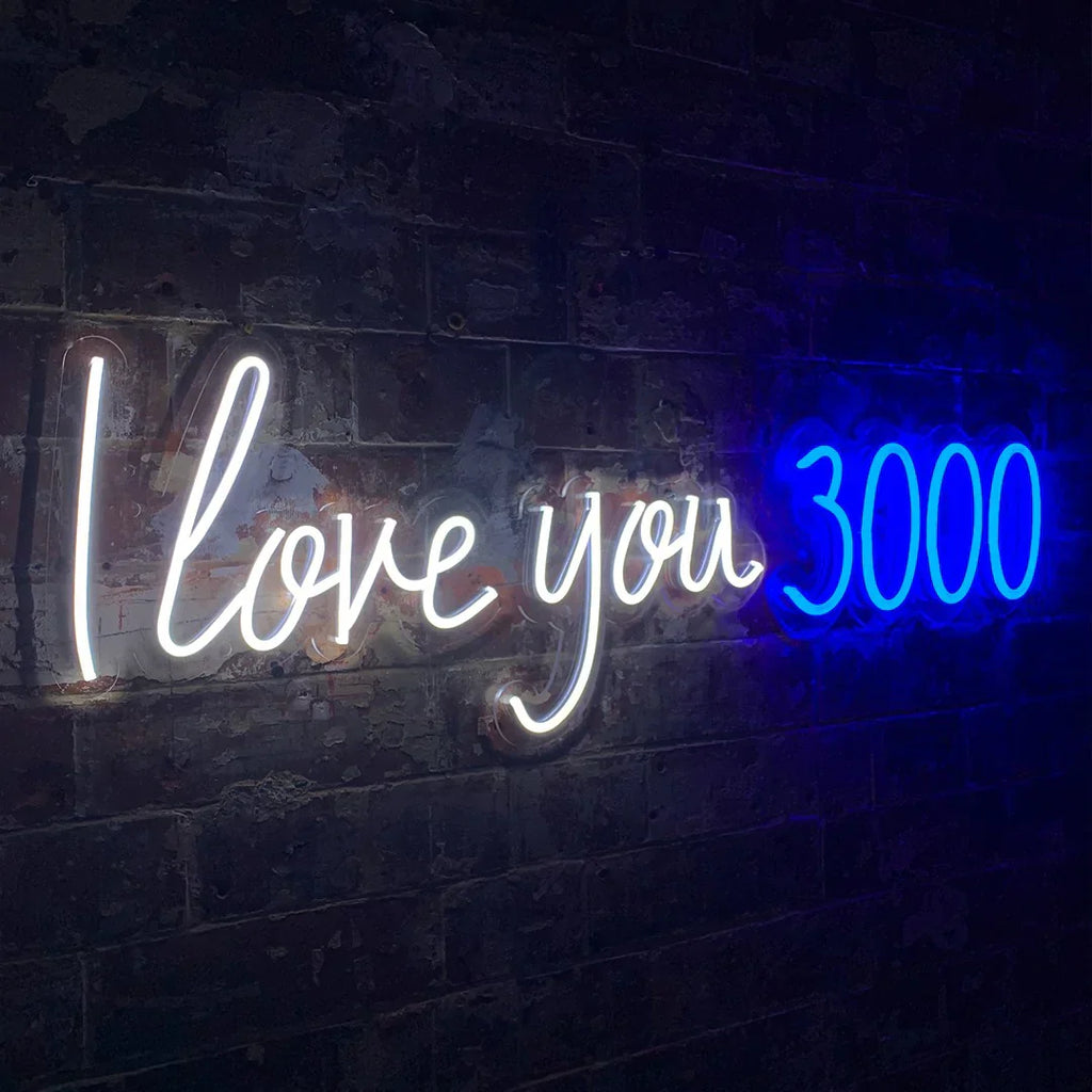 Neon Wall Sign I Love You 3000