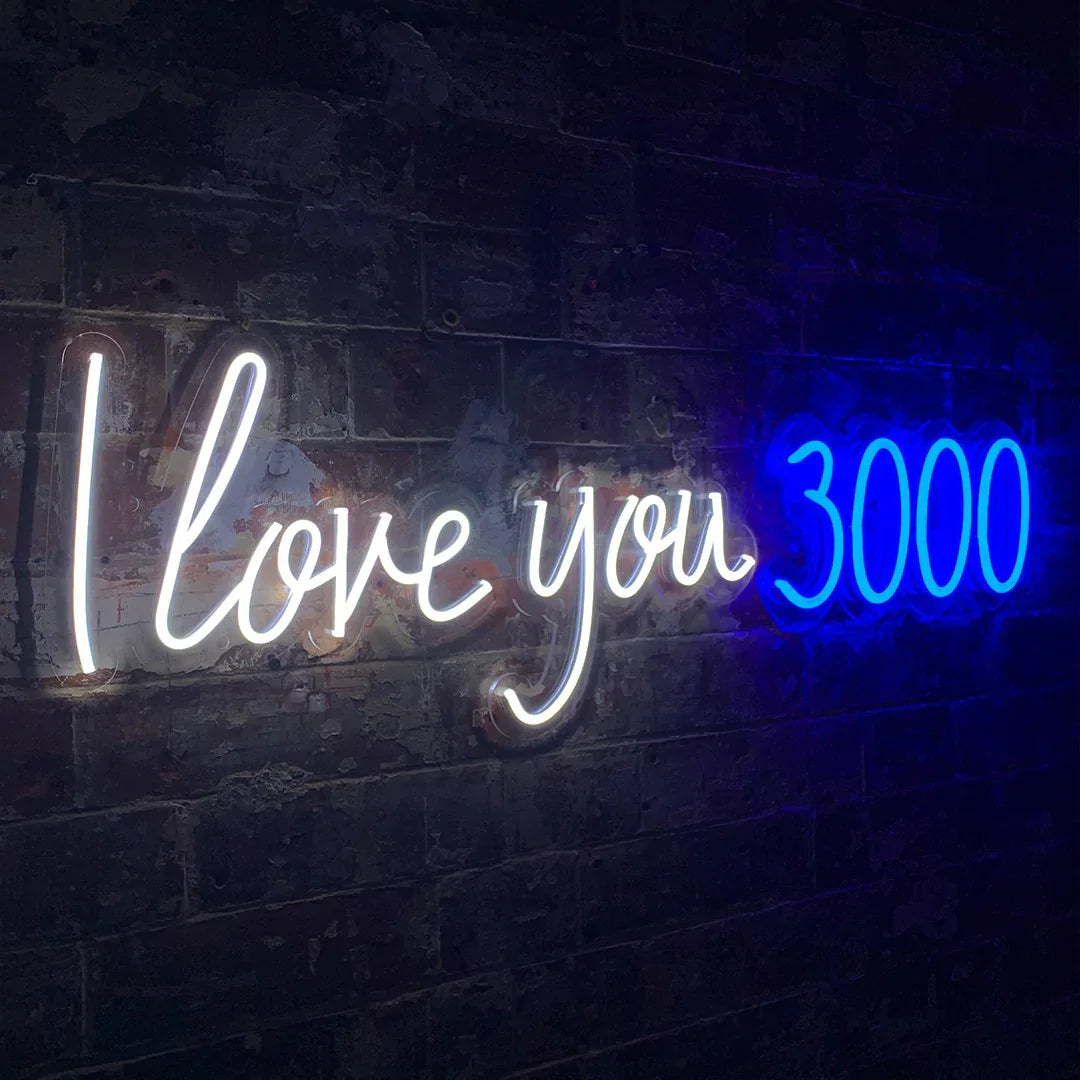 Neon Wall Sign I Love You 3000