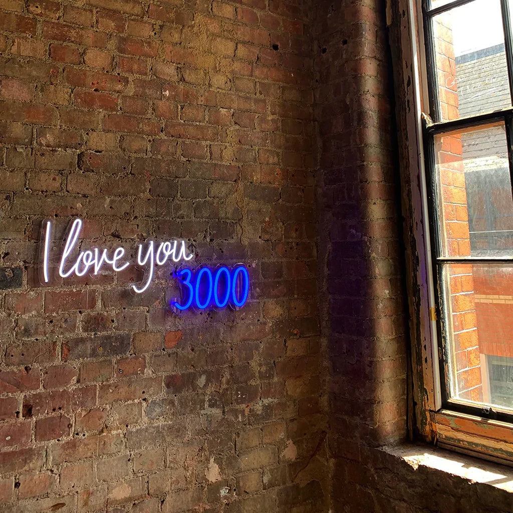 Neon Wall Sign I Love You 3000