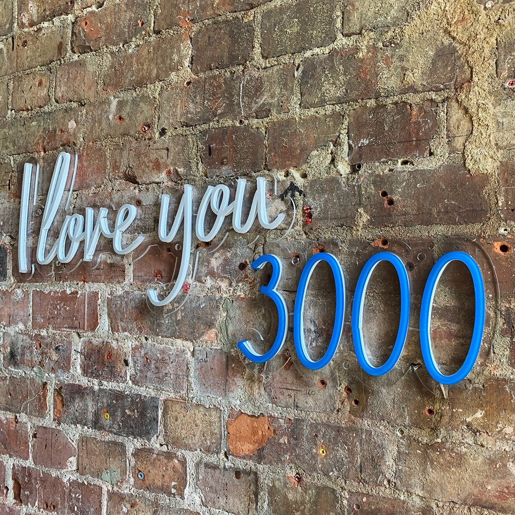 Neon Wall Sign I Love You 3000