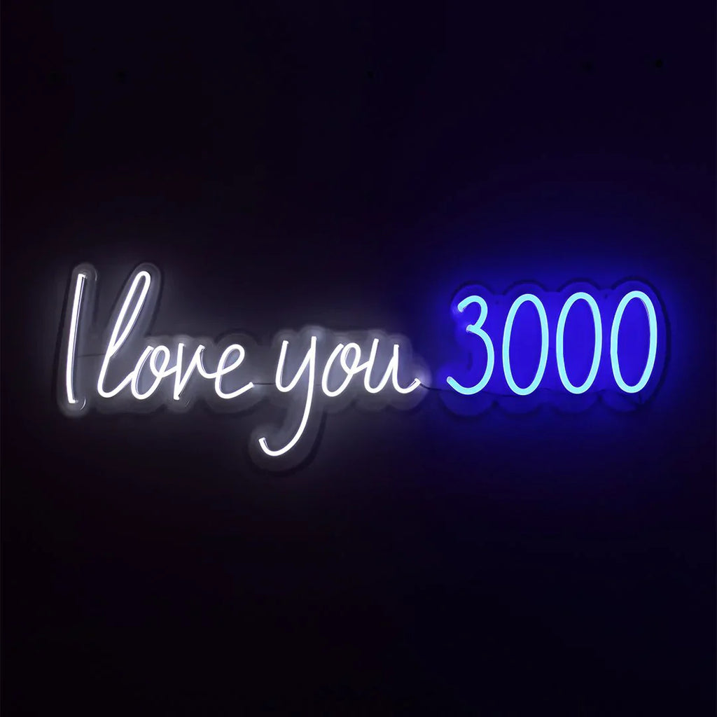 Neon Wall Sign I Love You 3000
