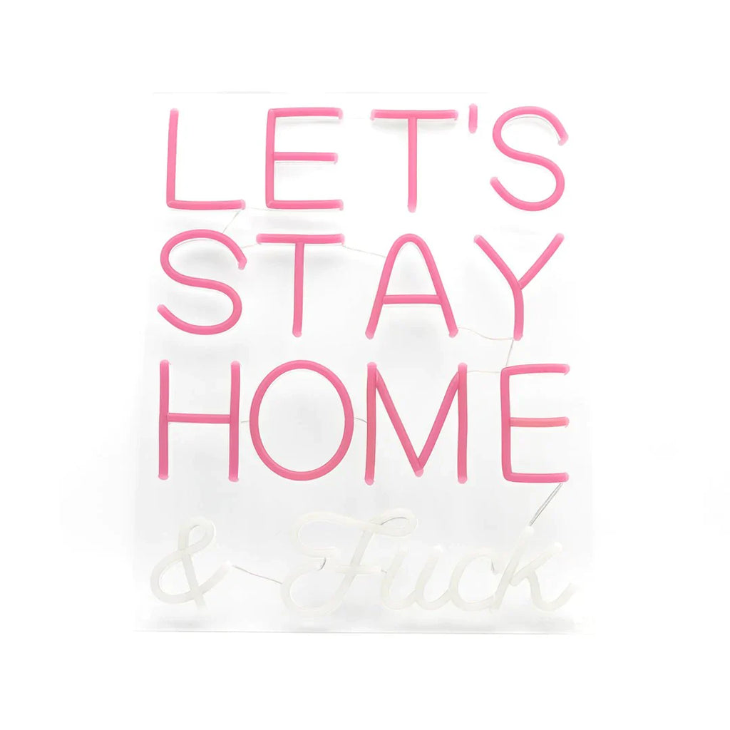 Let's Stay Home and F*ck Wall Neon - Pink