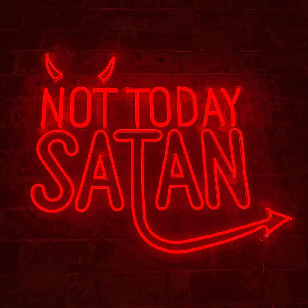 Insegna Neon Murale Not Today Satan