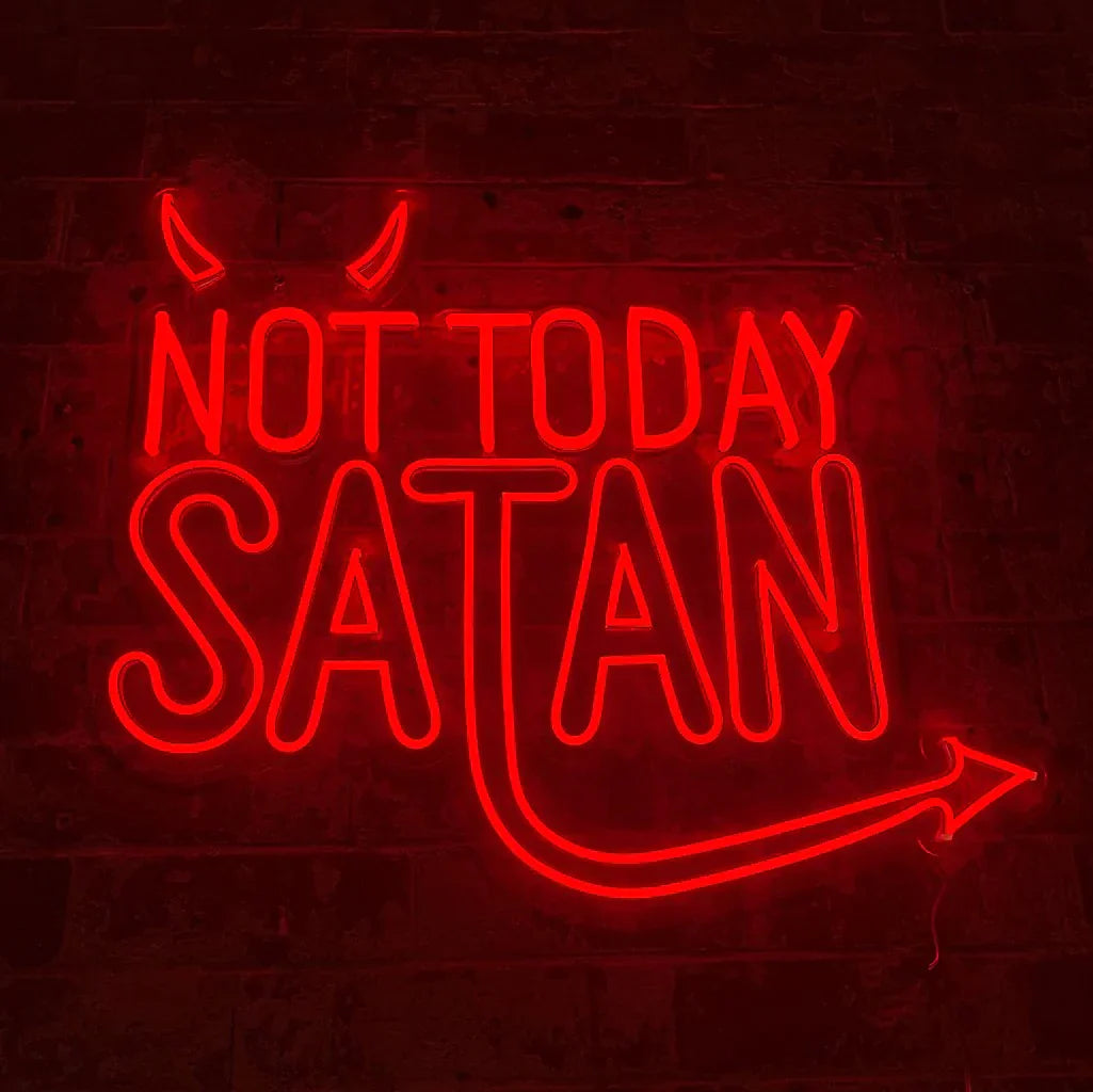 Insegna Neon Murale Not Today Satan