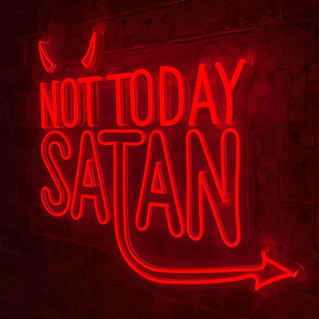 Insegna Neon Murale Not Today Satan