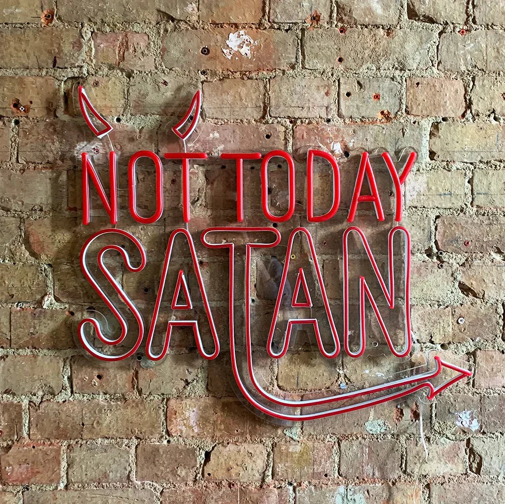 Insegna Neon Murale Not Today Satan