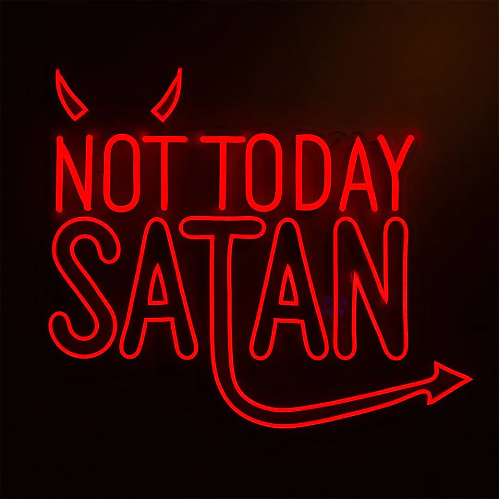 Insegna Neon Murale Not Today Satan