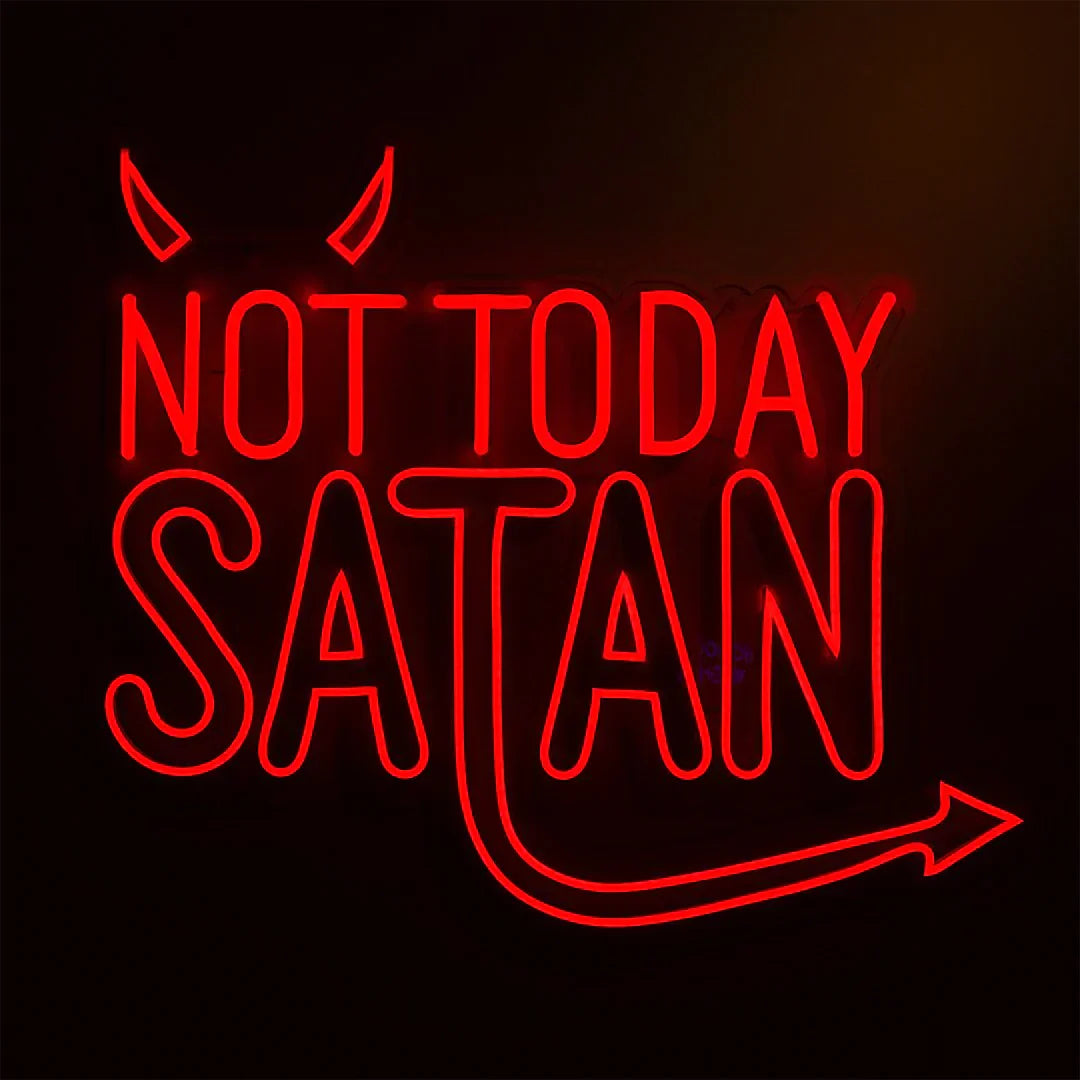 Insegna Neon Murale Not Today Satan