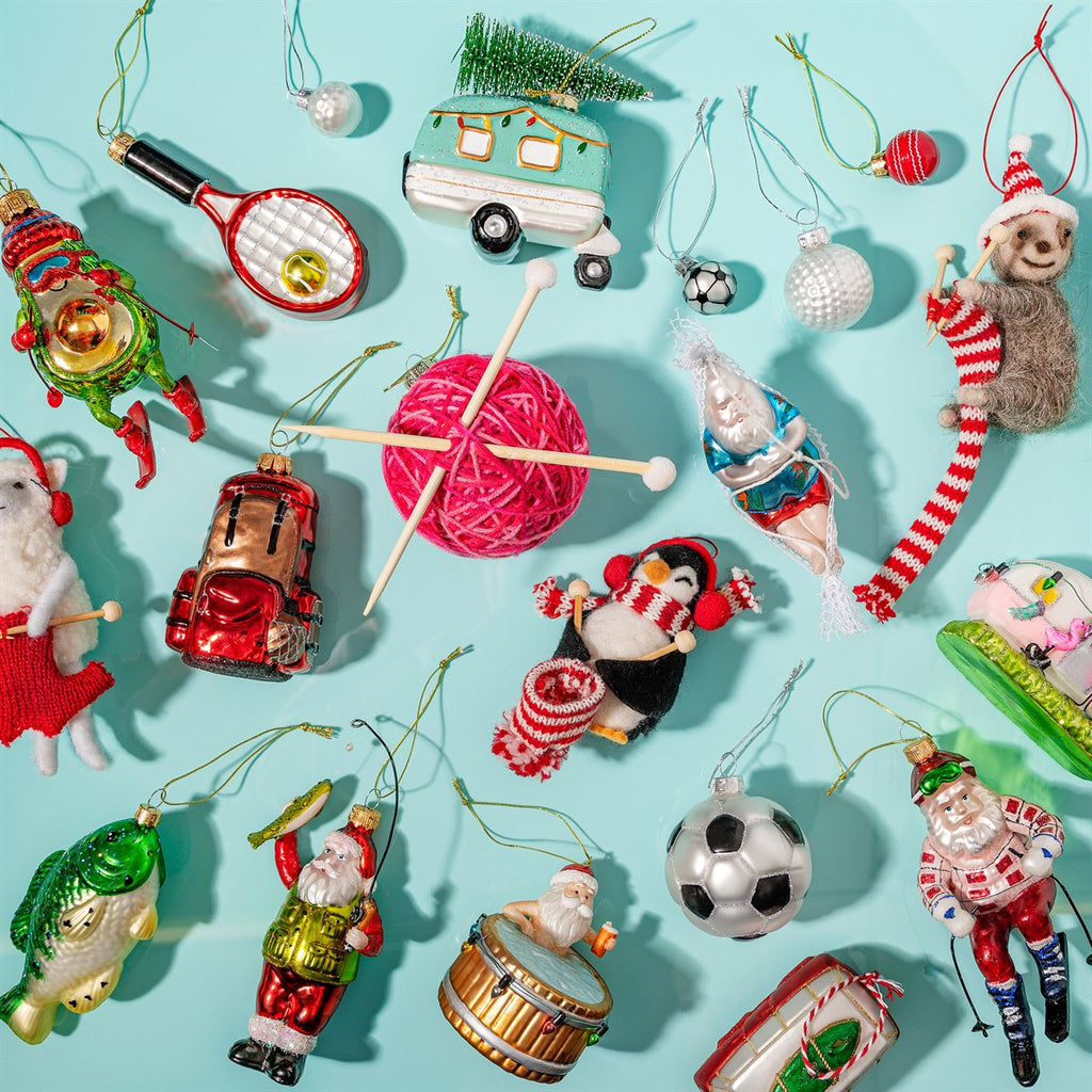Boule de Noël Père Noël à la pêche