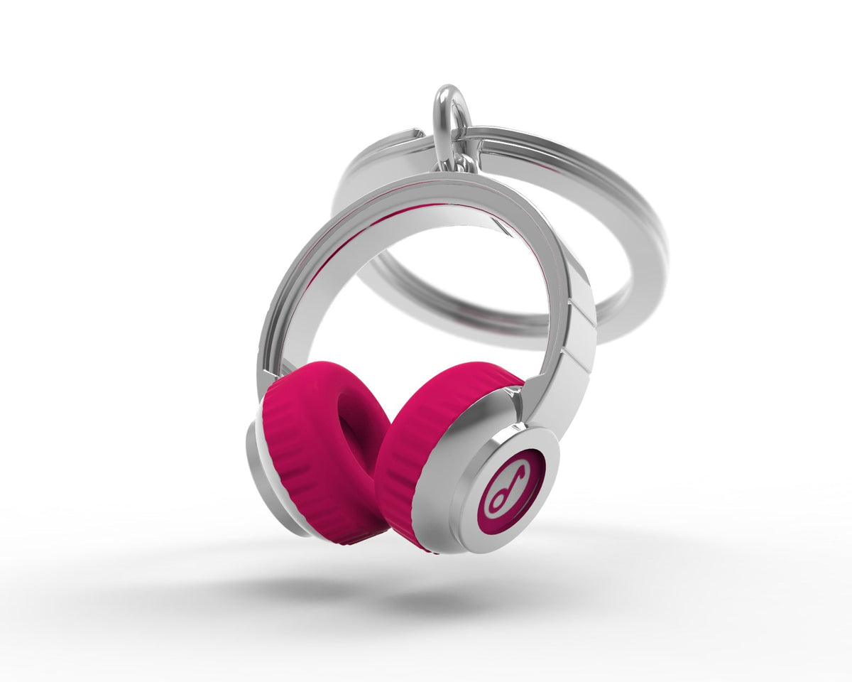 Llavero de auriculares rosa