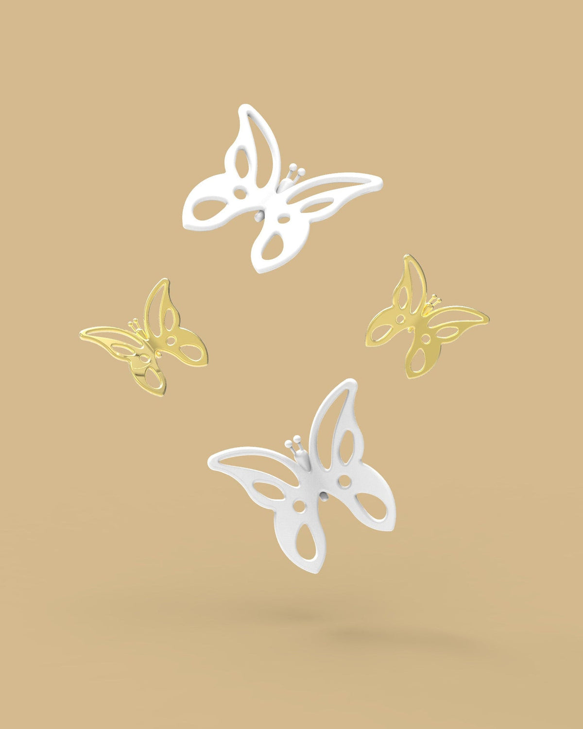 Porte-clés Papillon Doré