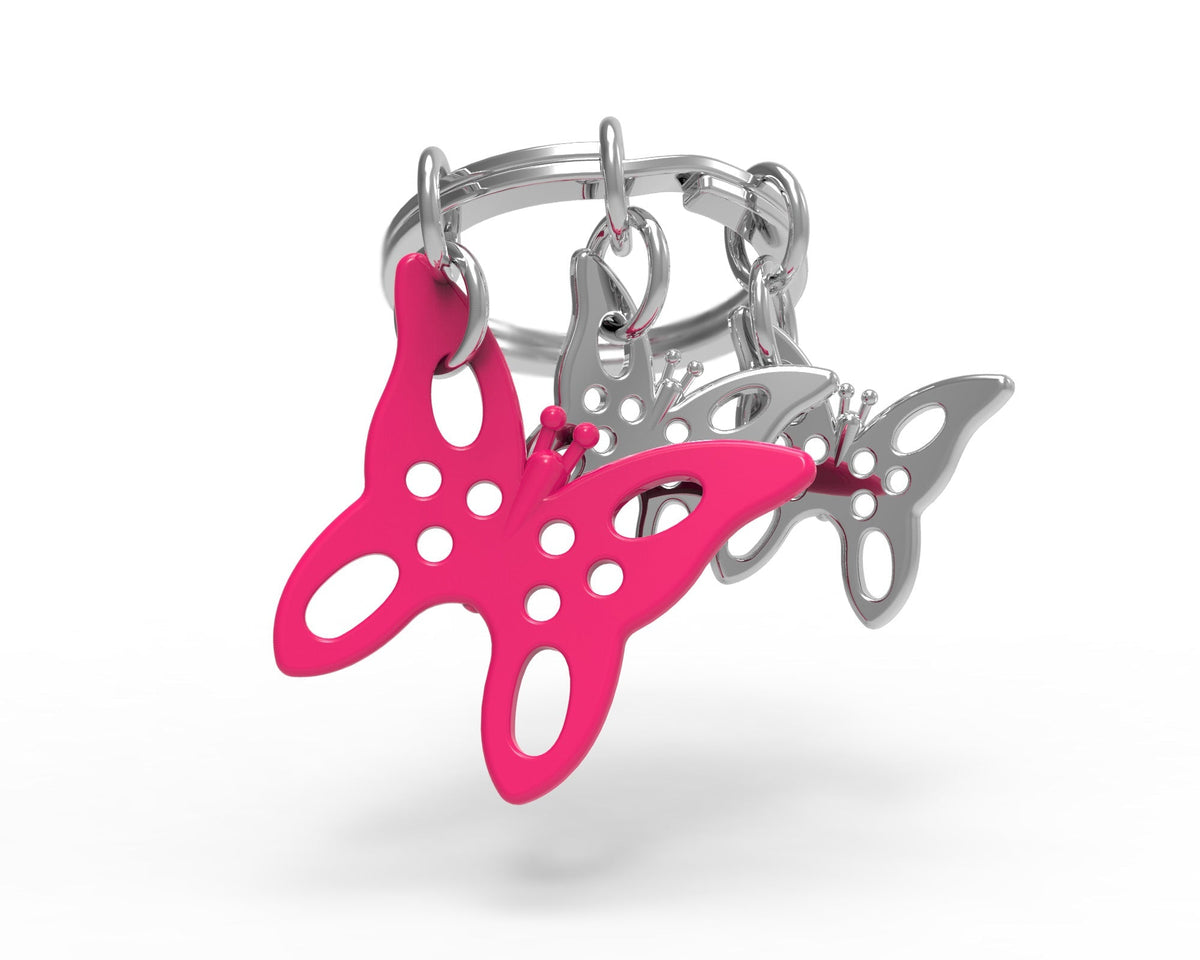Porte-clés Papillon Rose
