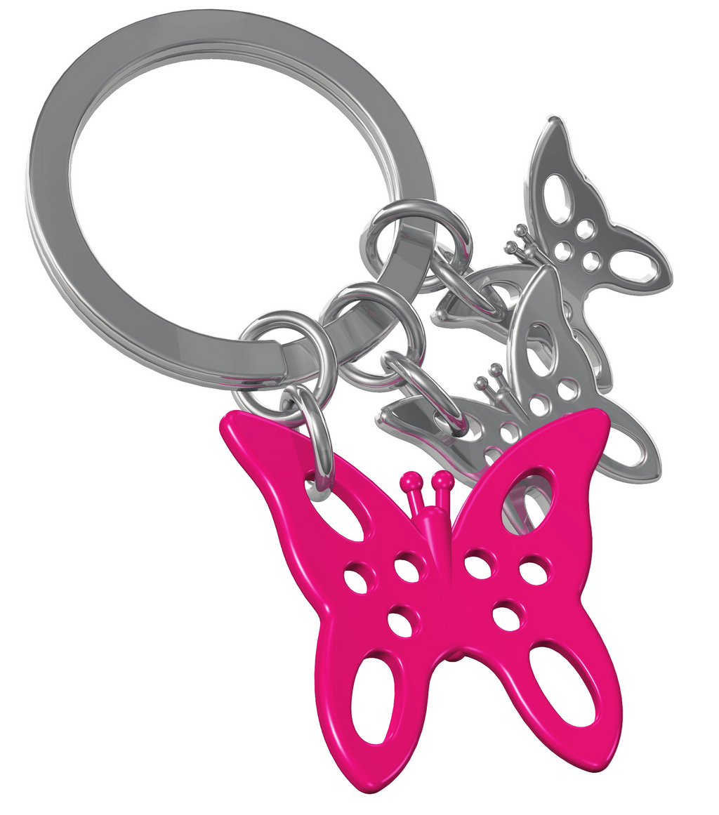 Porte-clés Papillon Rose